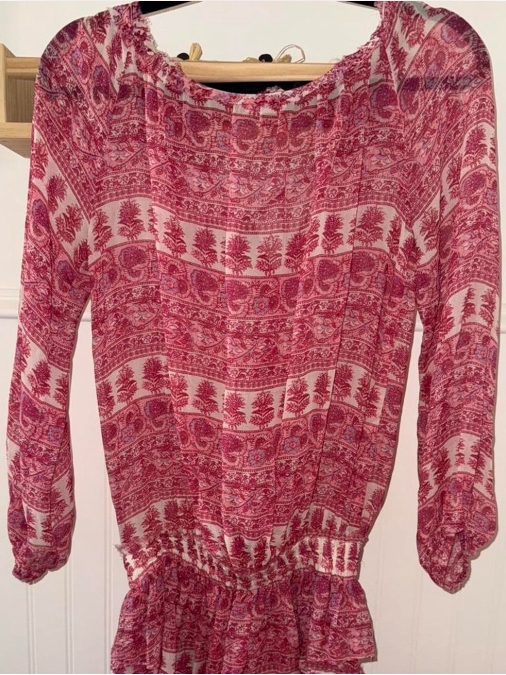 🌸 LoveShackFancy Pink Paisley Ruffle Mini Dress 🌸 - Picture 3 of 7